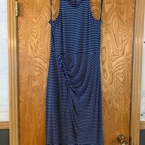GAP Navy and White Striped Maxi Dress